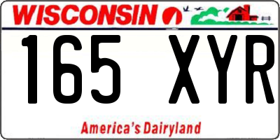 WI license plate 165XYR