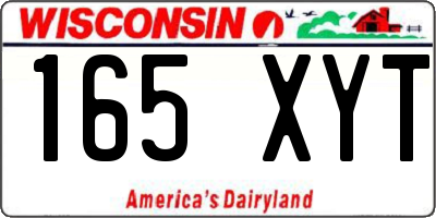 WI license plate 165XYT