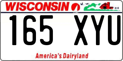 WI license plate 165XYU