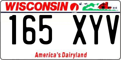 WI license plate 165XYV
