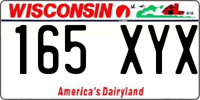 WI license plate 165XYX