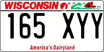 WI license plate 165XYY