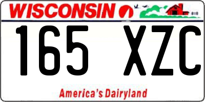 WI license plate 165XZC