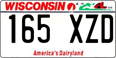 WI license plate 165XZD