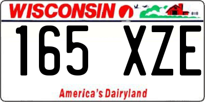 WI license plate 165XZE
