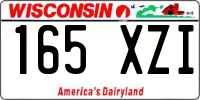 WI license plate 165XZI
