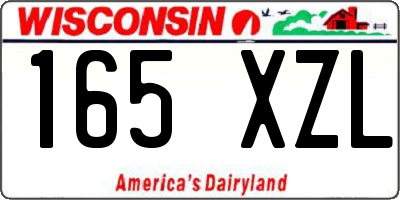 WI license plate 165XZL