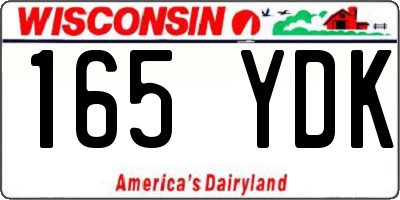 WI license plate 165YDK