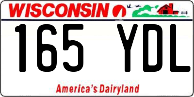 WI license plate 165YDL