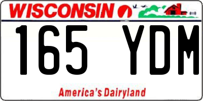 WI license plate 165YDM
