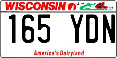 WI license plate 165YDN
