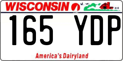 WI license plate 165YDP