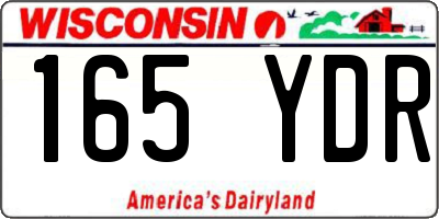 WI license plate 165YDR