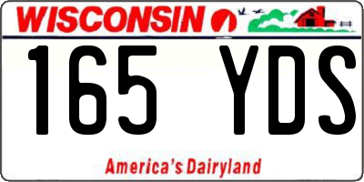 WI license plate 165YDS