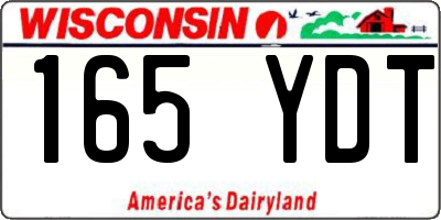 WI license plate 165YDT