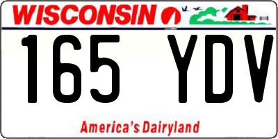 WI license plate 165YDV