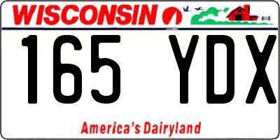 WI license plate 165YDX