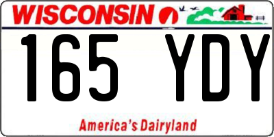 WI license plate 165YDY