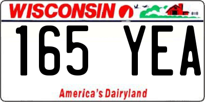 WI license plate 165YEA