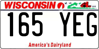 WI license plate 165YEG