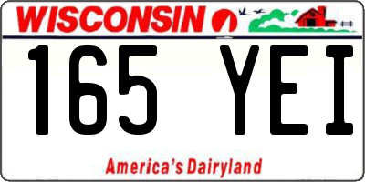 WI license plate 165YEI
