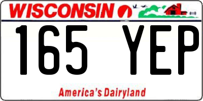 WI license plate 165YEP