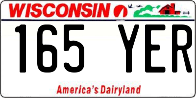 WI license plate 165YER