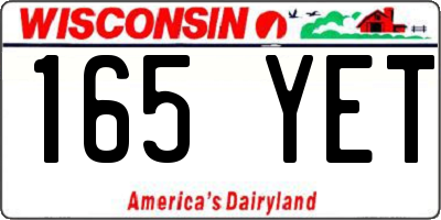 WI license plate 165YET