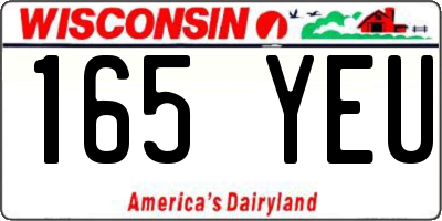 WI license plate 165YEU