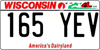 WI license plate 165YEV