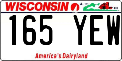 WI license plate 165YEW
