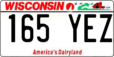 WI license plate 165YEZ