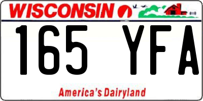 WI license plate 165YFA