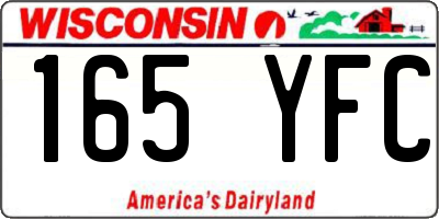 WI license plate 165YFC