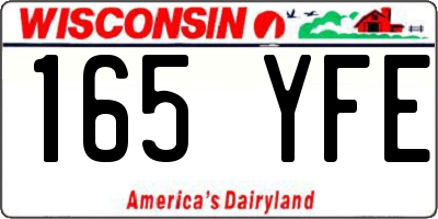 WI license plate 165YFE