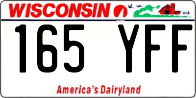 WI license plate 165YFF