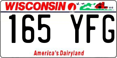 WI license plate 165YFG