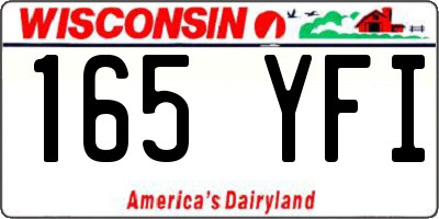 WI license plate 165YFI
