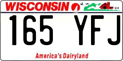 WI license plate 165YFJ