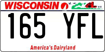 WI license plate 165YFL