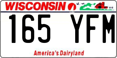 WI license plate 165YFM