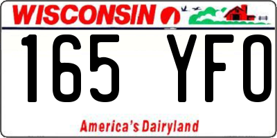 WI license plate 165YFO