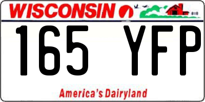 WI license plate 165YFP