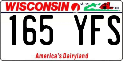 WI license plate 165YFS