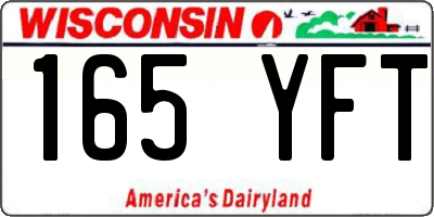 WI license plate 165YFT