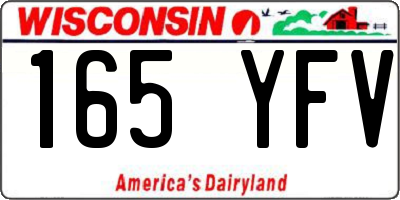 WI license plate 165YFV