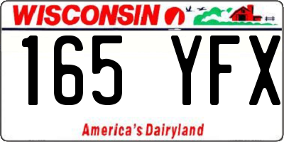 WI license plate 165YFX