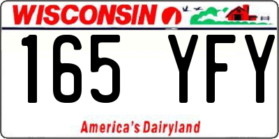 WI license plate 165YFY
