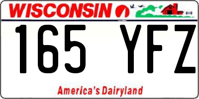 WI license plate 165YFZ