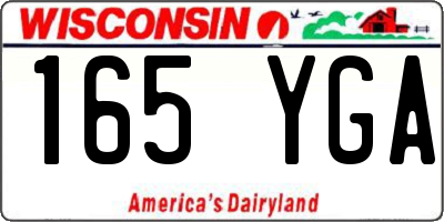 WI license plate 165YGA